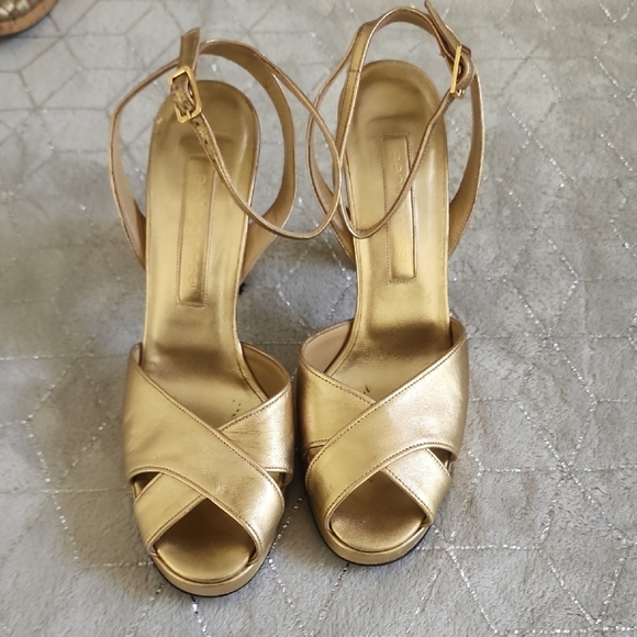 Sergio Rossi Shoes - SERGIO ROSSI | Metallic Goldtone Heels